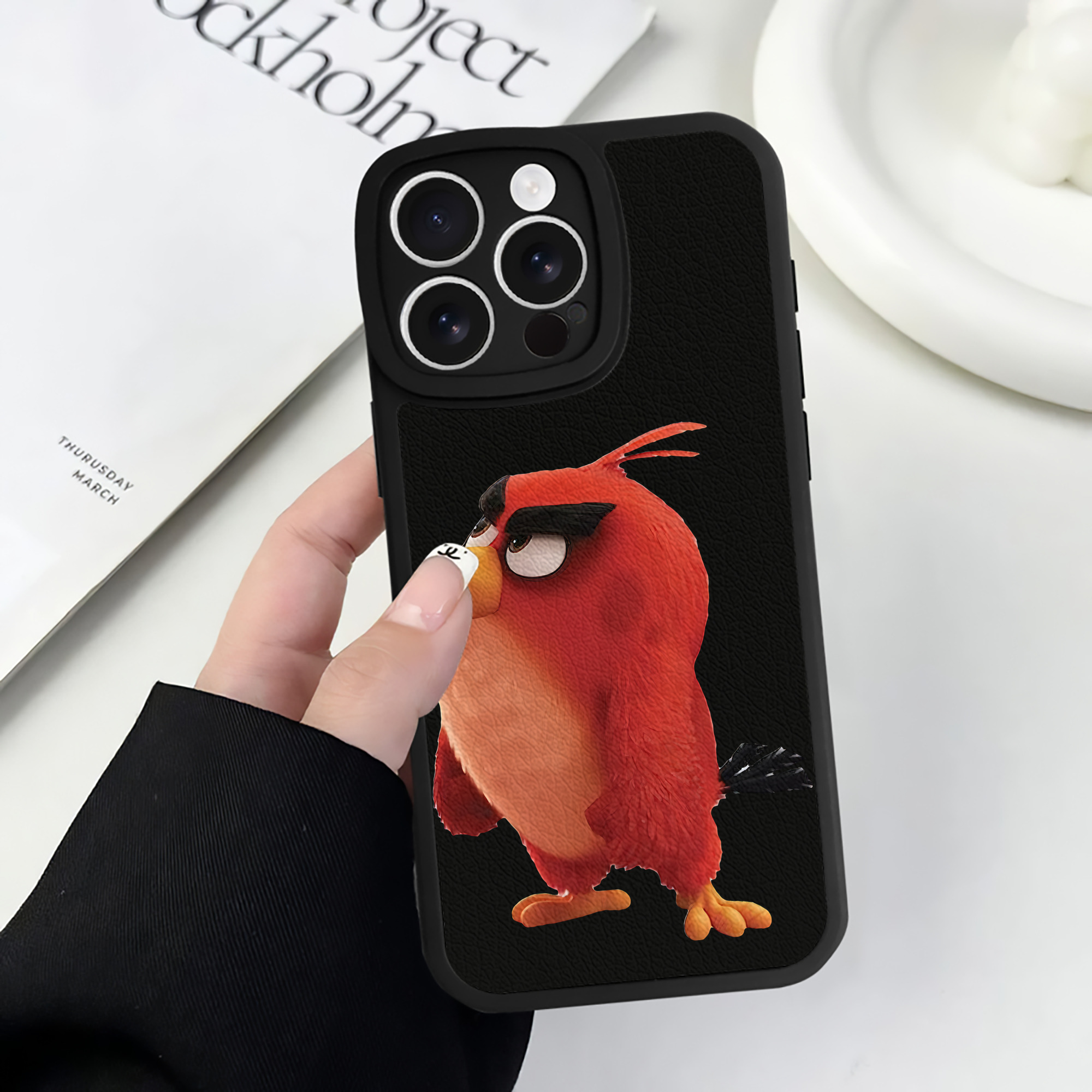（画像用） Angry Birds アングリーバード 【iPhone 16シリーズ対応】シリコンスマホケース（レザー調） 材質：シリコン
